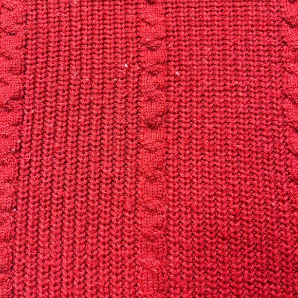 Royal Sport Red Cable Knit Sweater XL - Picture 3 of 6